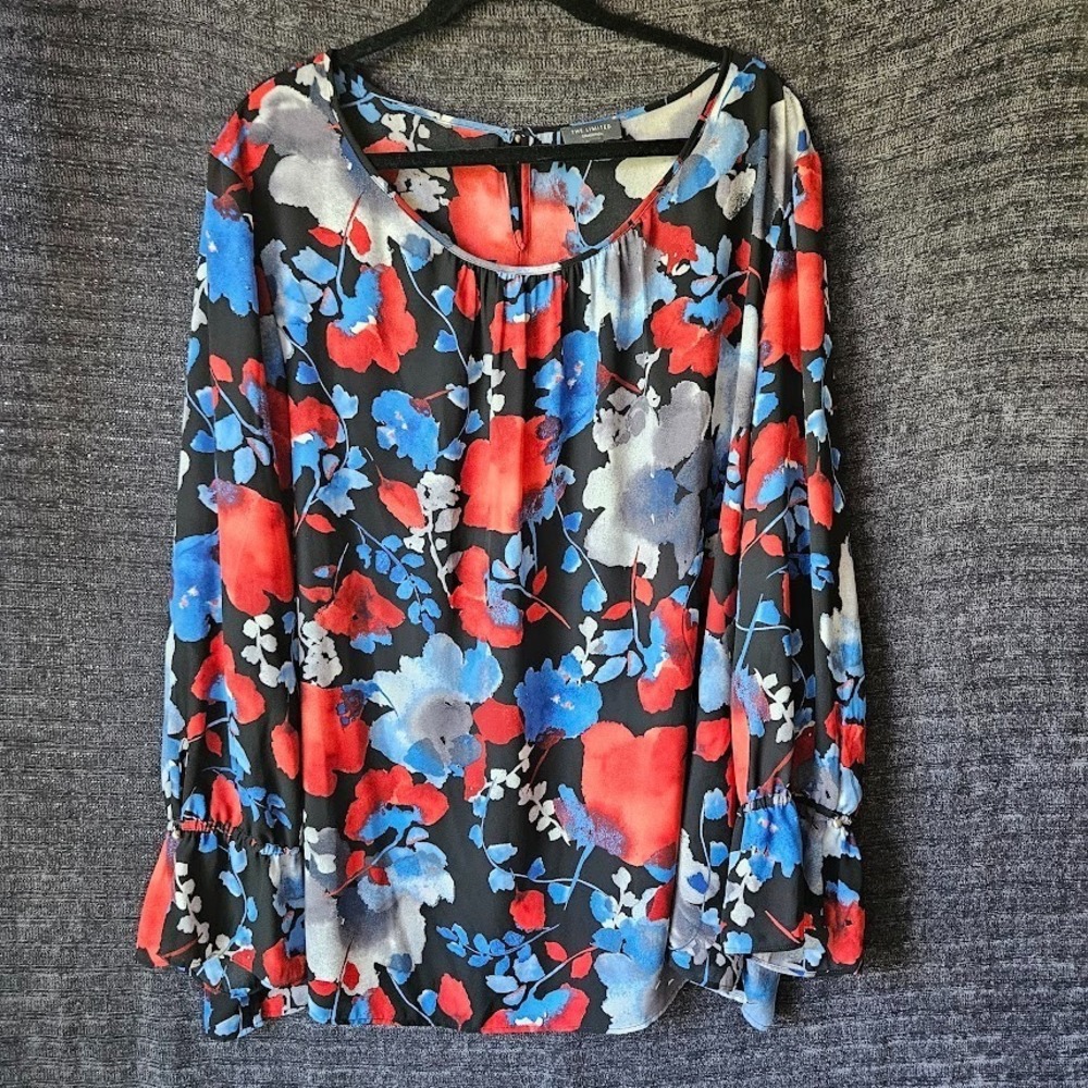 Women's Plus Size 3X Floral Printed Blouse Flowers Bell Sleeve The Limited